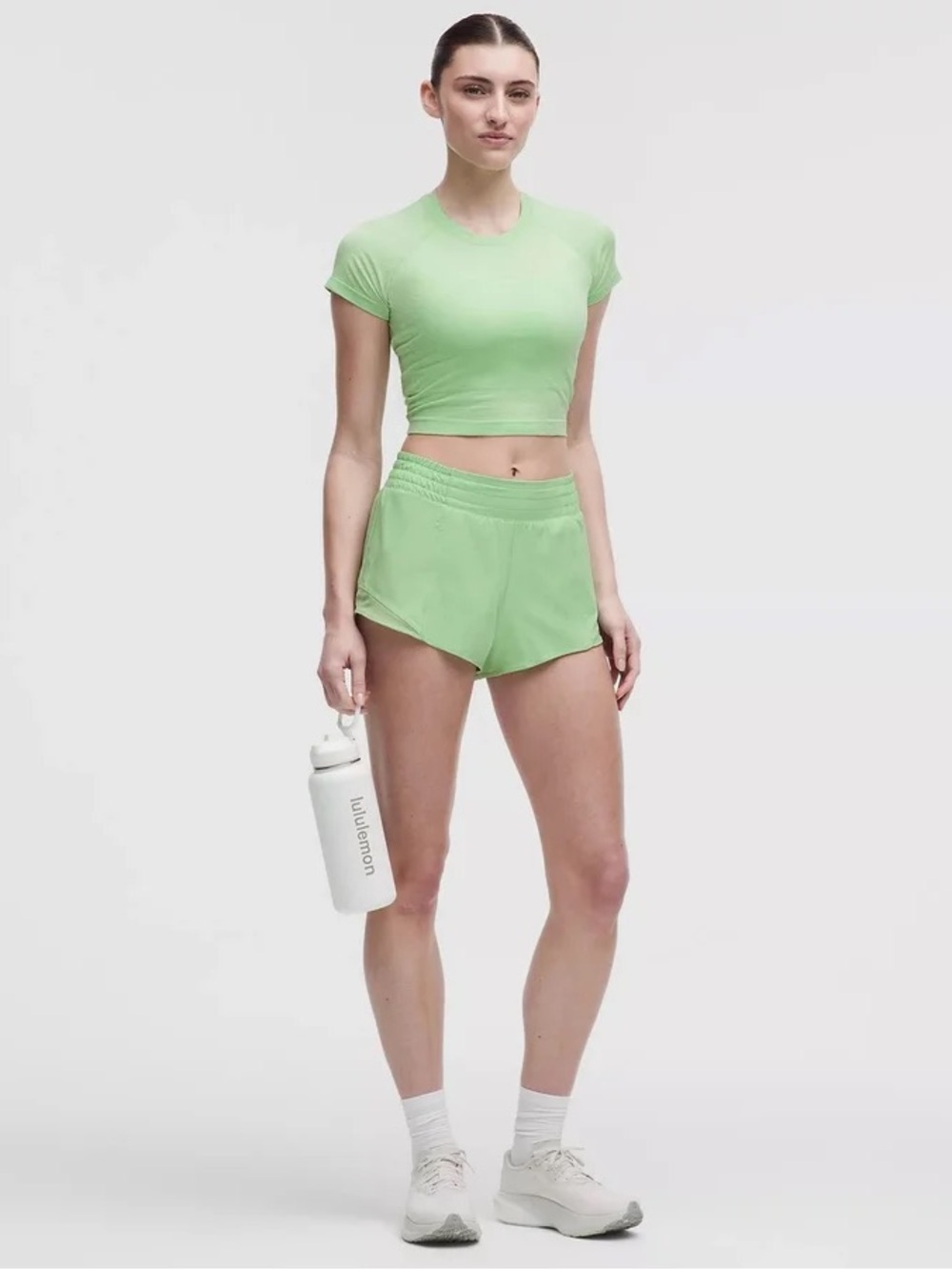 Lululemon Hotty Hot Shorts 2.5” in Kale Krush Light Green